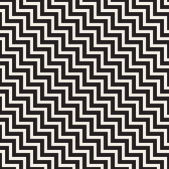 Stylish lines lattice. Ethnic monochrome texture. Abstract geometric background design. Vector seamless pattern.