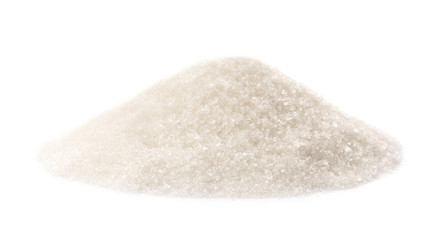 Pure sugar on white background