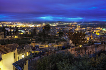 Fototapeta na wymiar Granada city night view