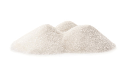 Pure sugar on white background