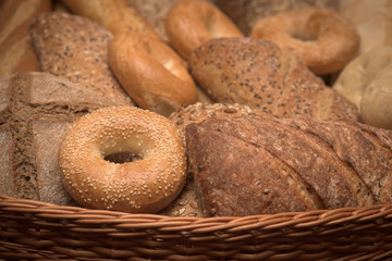 Fototapeta na wymiar Bagel and bread specialties