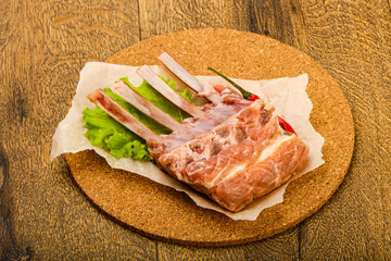 Raw lamb ribs