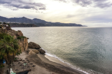 Nerja coastal beach view