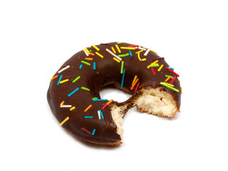 Chocolate exclusive dessert donut isolated on the white