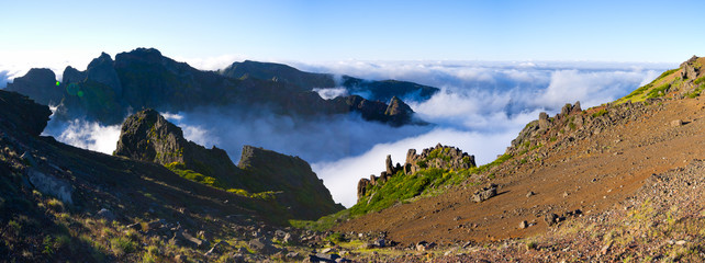 Fototapeta na wymiar Pico Ruivo peak on Madeira island, Portugal