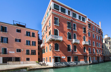 Fototapeta na wymiar Small venetian canal, Venice, Italy