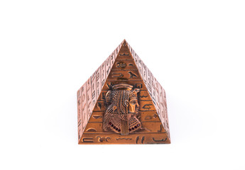 Egyptian pyramid on white isolated background