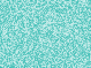 Abstract geometric pattern with small squares. Different shades of green on white color Vector illustration