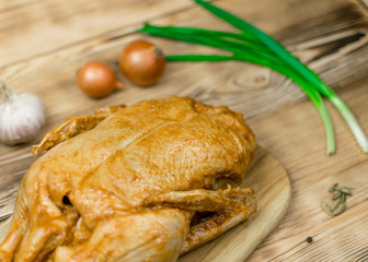 Raw duck in spices and sauce.