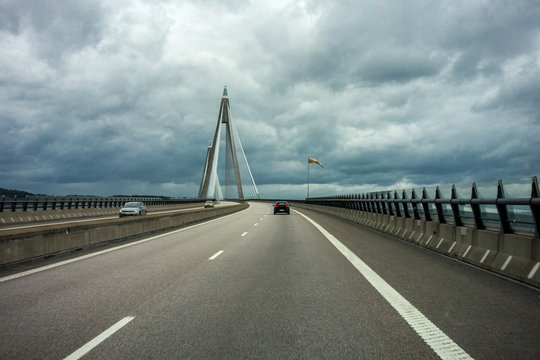 Suspension bridge near Udevalla, Sweden