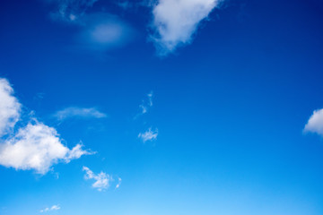 UK, WELWYN - OCTOBER 2017: Deep Blue Skies & fluffy clouds