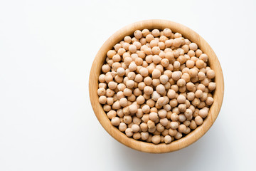dry raw chickpeas in a bowl