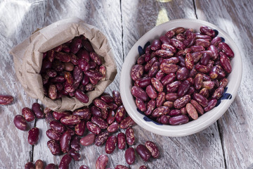 red bean in bowl on the table, Phaseolus vulgaris