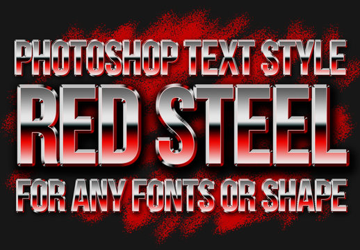 Red Steel Metallic Text Style