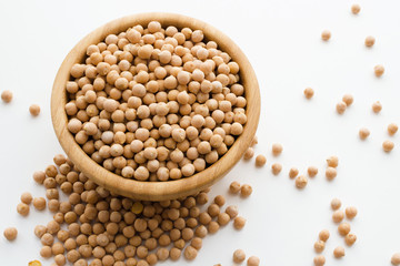 dry raw chickpeas in a bowl