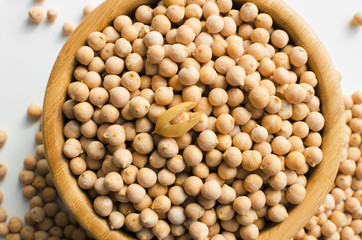 dry raw chickpeas in a bowl