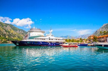 Naklejka premium Port in old town Kotor, Montenegro.