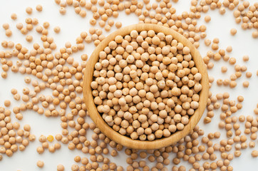 dry raw chickpeas in a bowl