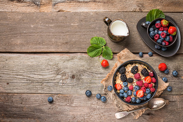 homemade oatmeal with berries