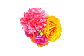Fototapeta premium ラナンキュラスとカーネーションの花束