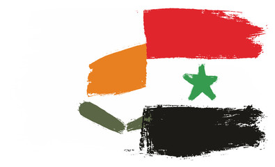 Cyprus Flag & Syria Flag Vector Hand Painted with Rounded Brush