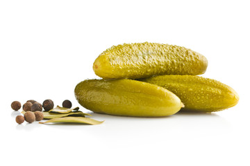 Preserved cucumbers. Tasty pickles.