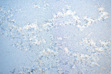 Ice pattern on glass