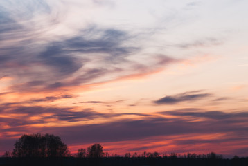 the sky after the sunset,