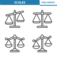 Scales Icons. Professional, pixel perfect icons depicting various  concepts. EPS 8 format