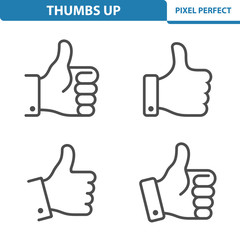 Thumbs Up Icons. Professional, pixel perfect icons depicting various thumbs up concepts. EPS 8 format