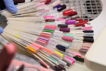 Fototapeta premium Palette with colors of shellac nail polish