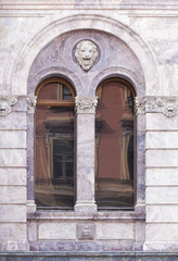 Fototapeta na wymiar Window of an old building, Saint-Petersburg