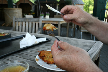 organisch, lifestyle, reibekuchen, apfelmus, modern, neu, makro, urbano