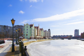 Embankment of the Fish village in Kaliningrad