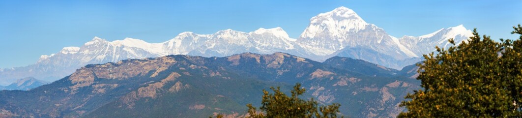 Fototapeta na wymiar Mount Dhaulagiri, Nepal himalayas mountains