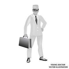 Handsome young doctor isolated vector.