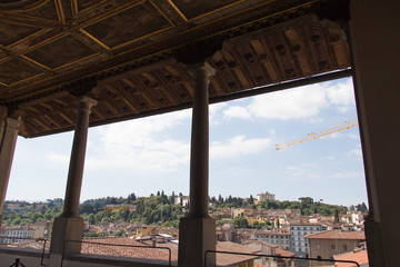 Fototapeta na wymiar The view from Terrace of Saturn at Palazzo Vecchio, Florence, It
