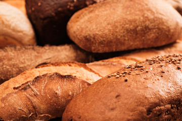 Fragrant bread on the table. Food concept