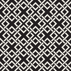 Vector seamless lines pattern. Abstract background with interweaving squares. Geometric monochrome lattice texture. Decorative grid.
