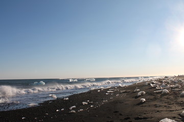 Ice diamond beach, Jokulsarlon, Iceland