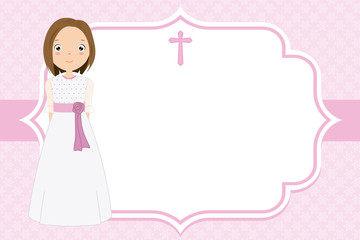 my first communion girl. space for text