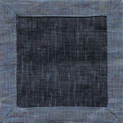 Blue linen napkin background top view