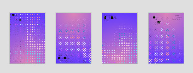 Geometric halftone gradient texture cover banner template