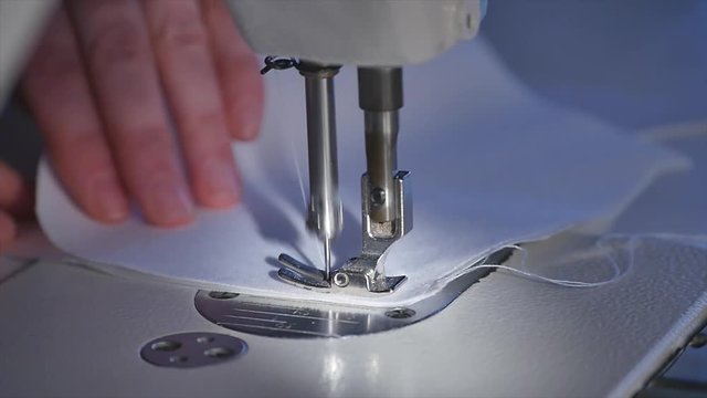 The sewing machine working. slow motion