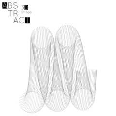 Abstract 3D wireframe geometric shape isolated on white background