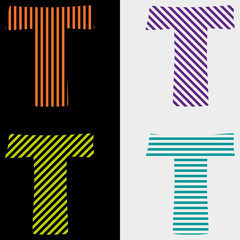 Line art logo set. Letter 