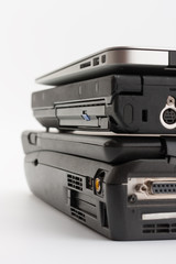 Comparing of ports of  laptops, new modern and old laptop