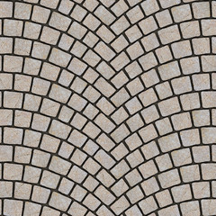 Arched cobblestone pavement texture 064