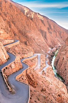 Dades Gorge is a beautiful road between the Atlas Mountains in Morocco