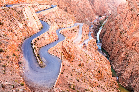 Dades Gorge is a beautiful road between the Atlas Mountains in Morocco